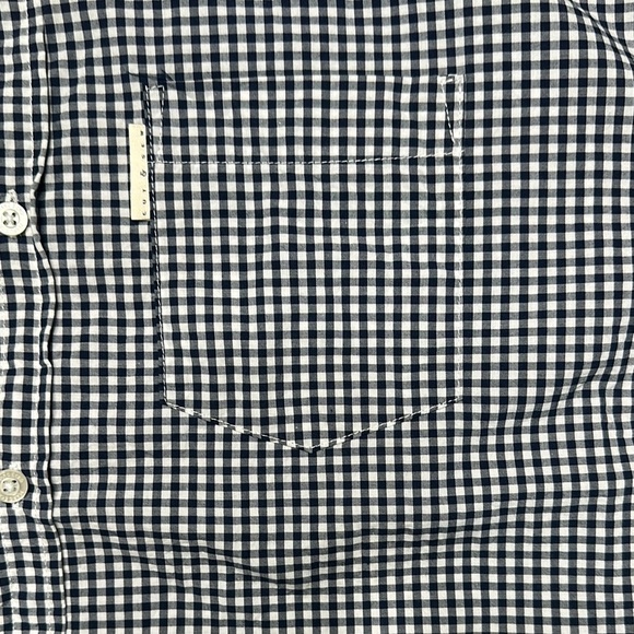 Marc Ekco Navy and White Gingham Button Down Shirt - Picture 9 of 11
